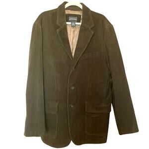 St John’s Bay Corduroy Blazer Sport Coat Jacket 3 Button Olive Army Green Mens L